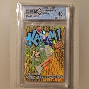 Victor Wembanyama Gold Kaboom Rookie Holo Cracked Ice GEM Mint 10